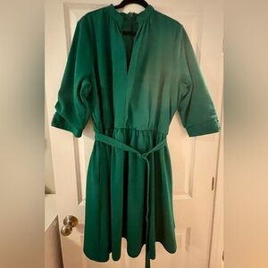 Green dress with sleeves mod cloth dress